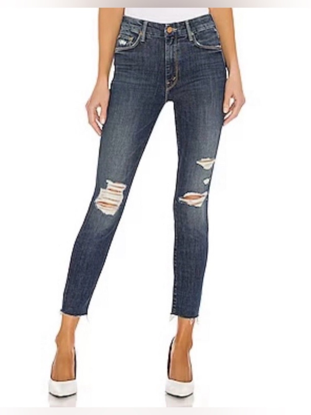 MOTHER High Waisted Looker Ankle Fray Wicked Wildflower 26